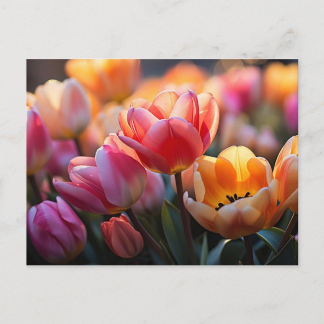 Tulip Field Postcard Postkarte (Vorderseite)