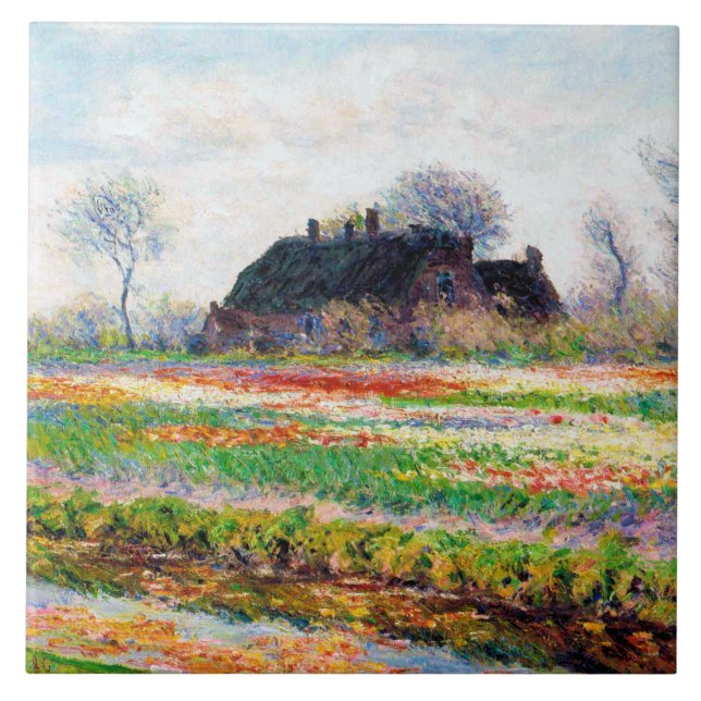 Tulip Fields in den Niederlanden, Monet Fliese (Vorderseite)
