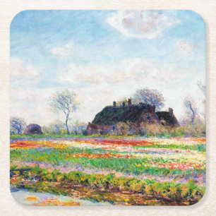 Tulip Fields in den Niederlanden, Monet Rechteckiger Pappuntersetzer
