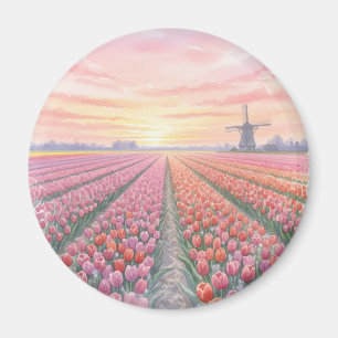 Tulip Fields Windmill Niederlande Magnet
