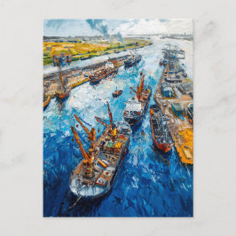 Tulip Fields with Barn and Stream Fantasy Painting Postkarte