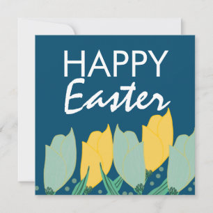 Tulip Floral Happy Oster Hand Drawn botanisch Karte