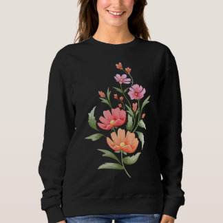 Tulip Floral Wasserfarben Malerei Floristry Bouque Sweatshirt