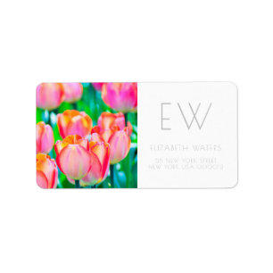 TULIP FLOWER FOTOGRAFIE-ADRESSE ETIKETTIERUNG ADRESSAUFKLEBER