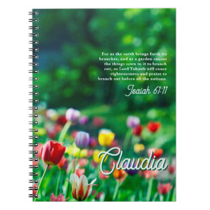 Tulip Flower Garden Bible Scripte Verse Notizblock