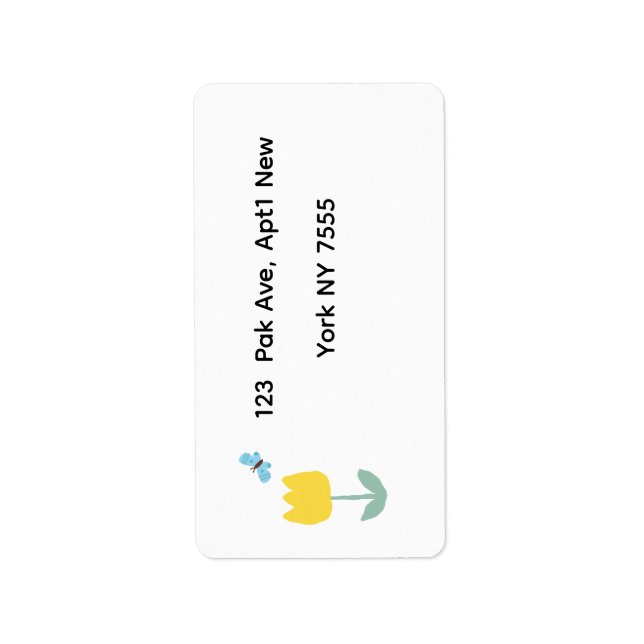 tulip flowers butterfly  adressaufkleber (Vorne)