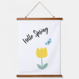 tulip flowers butterfly wandteppich mit holzrahmen