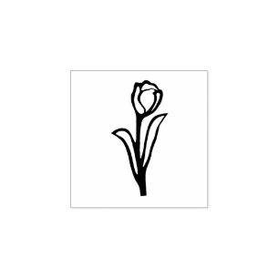 Tulip Folk Art Blume Floral Lino-Schnitt Look Gummistempel