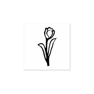 Tulip Folk Art Blume Floral Lino-Schnitt Look Gummistempel