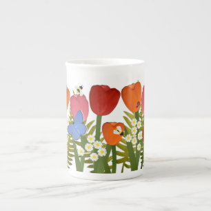 Tulip Garden 10oz Bone-China-Tasse  Prozellantasse