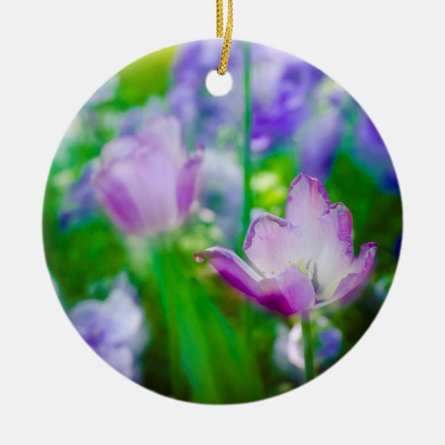 Tulip garden, Giverny, Frankreich Keramikornament (Vorne)