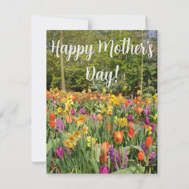 Tulip Garden Mother Day Card Feiertagskarte (Vorderseite)