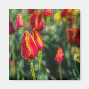 Tulip Garden Textured Magnet