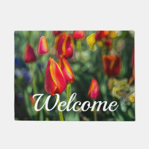 Tulip Garden Texturierte Begrüßung Fußmatte
