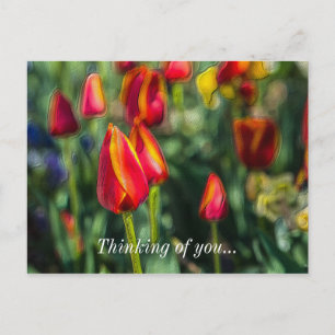 Tulip Garden texturierte Gedanken über Sie Postkar Postkarte