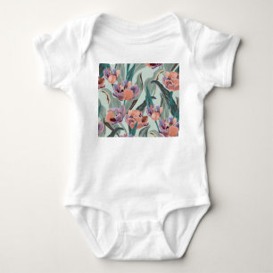 Tulip Garden: Vintage große Blume Baby Strampler