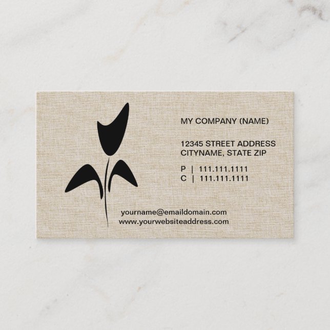 Tulip Gardener Florist Floral Logo Business Card Visitenkarte (Vorderseite)