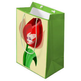 Tulip Girl Geschenktasche - Anpassbar Mittlere Geschenktüte