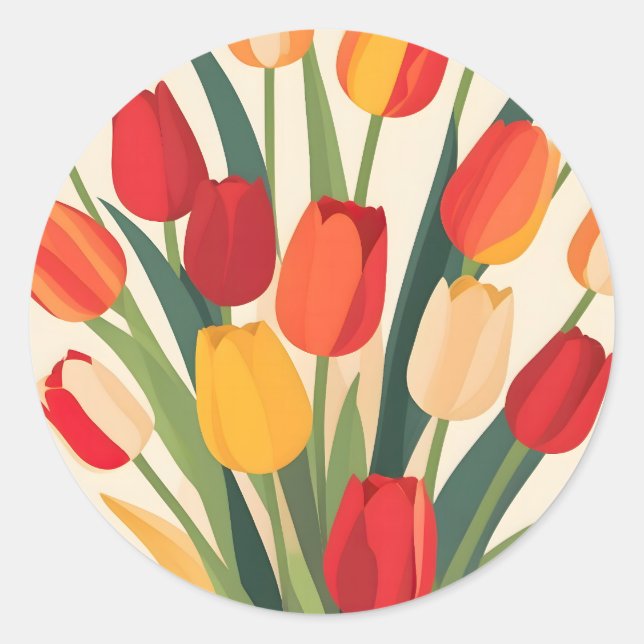 Tulip Glow-Up Runder Aufkleber (Vorderseite)