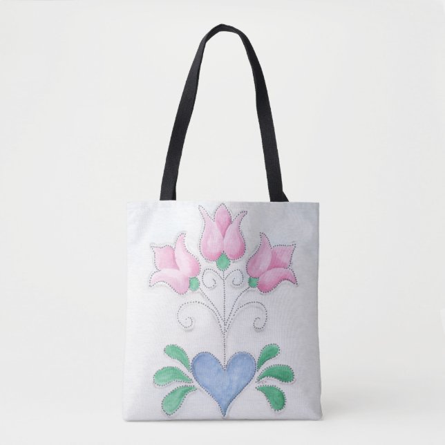 Tulip Heart auf einer Tasche (Vorderseite)