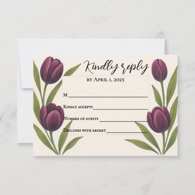 Tulip Heirloom RSVP-Karte RSVP Karte (Vorderseite)