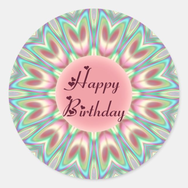 Tulip Kaleidoscope Runder Aufkleber (Vorderseite)