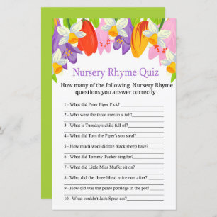 Tulip Kinderzimmer Rhyme Quiz Babyduschspiel