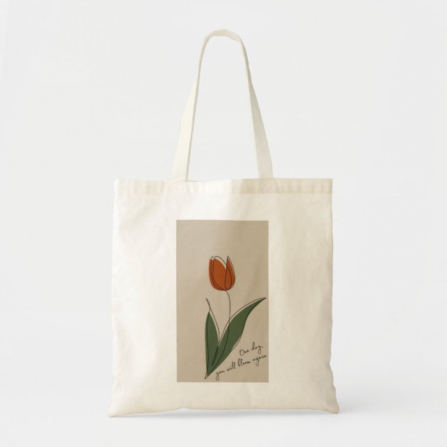 TULIP LIGHTWEIGHT LEINWAND TOTE BAG TRAGETASCHE (Vorne)