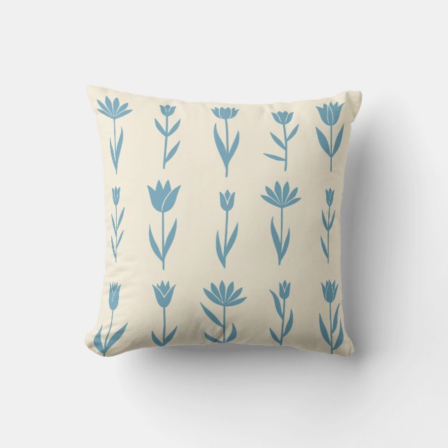 Tulip Line Up Creme Kissen (Vorderseite)