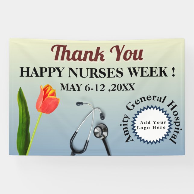 Tulip & Logo der National Nurses Week Vielen Dank Banner (Horizontal)