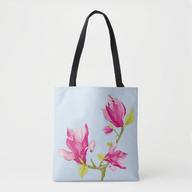 Tulip Magnolias auf einer Tasche (Vorderseite)