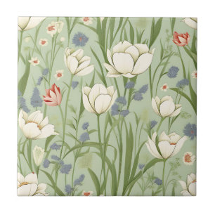 Tulip Meadow in Sage Green Fliese