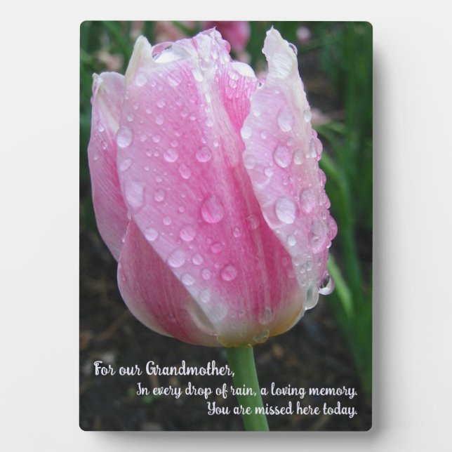 Tulip Memorial Tabletop Plaque mit Easel Fotoplatte (Vorderseite)