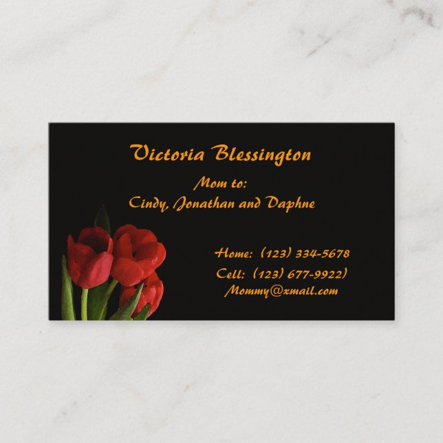 Tulip Mommy Telefonnummerkarte (Vorderseite)