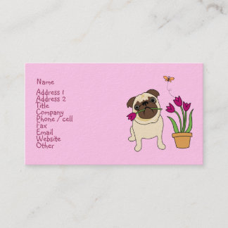 Tulip Mops und Butterfly Business Cards Visitenkarte