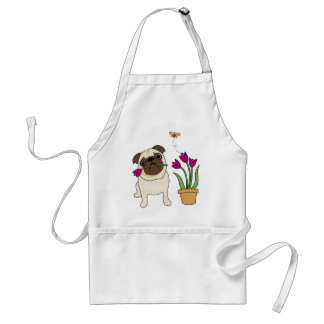 Tulip Mops und Schmetterling Schürze