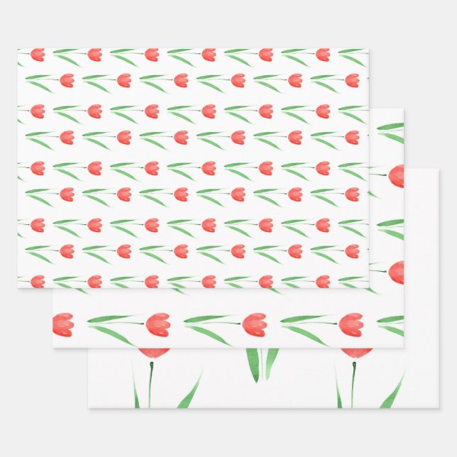 Tulip Muster Geschenkpapier Set (Set)