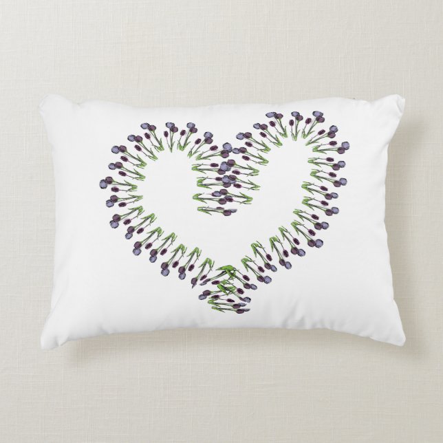 Tulip Open Heart Design Dekokissen (Vorderseite)