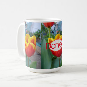 Tulip Orange Red Womans Name Foto Art Tasse