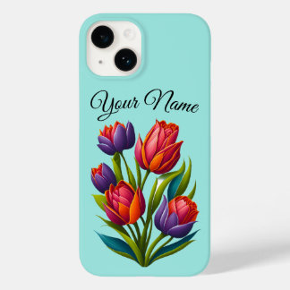 Tulip Painting - iPhone Case - Aquamarin personali