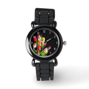 Tulip Painting - Originelle Blume Kunst Armbanduhr