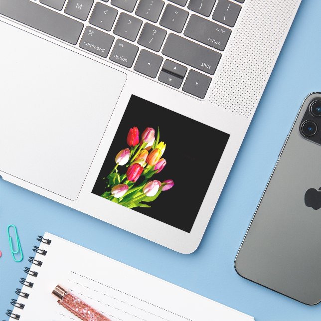 Tulip Painting - Originelle Blume Kunst Aufkleber (Laptop mit iPhone)