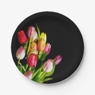 Tulip Painting - Originelle Blume Kunst Pappteller