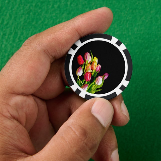 Tulip Painting - Originelle Blume Kunst Pokerchips (Hand)