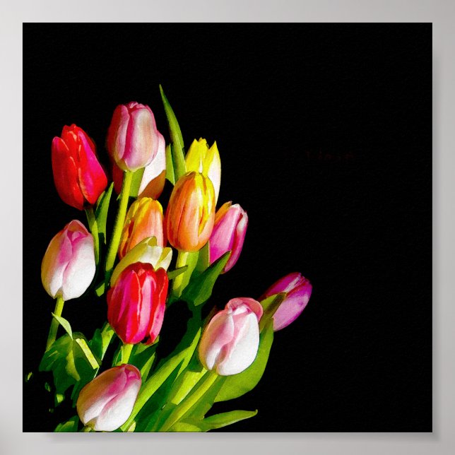 Tulip Painting - Originelle Blume Kunst Poster (Vorne)
