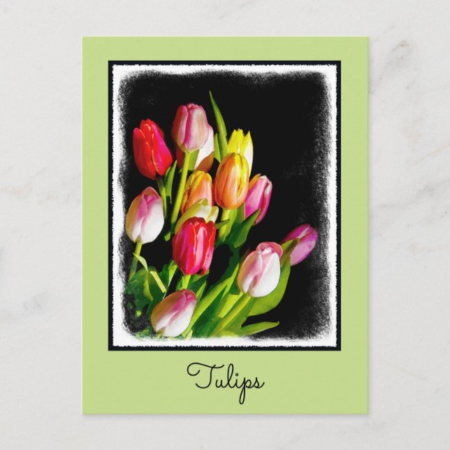 Tulip Painting - Originelle Blume Kunst Postkarte (Vorderseite)
