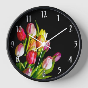Tulip Painting - Originelle Blume Kunst Uhr