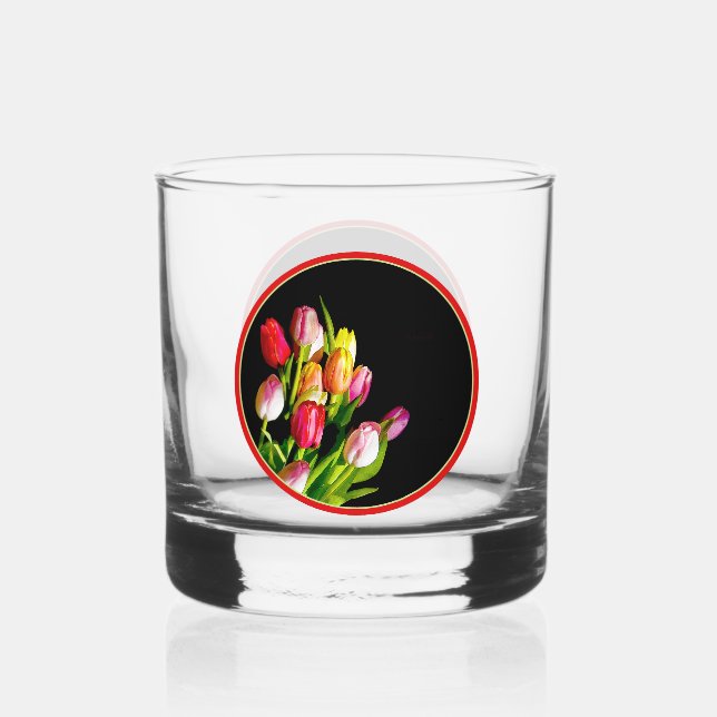 Tulip Painting - Originelle Blume Kunst Whiskyglas (Vorderseite)