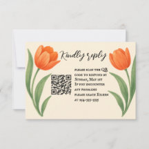 Tulip Paradise QR Code RSVP Card