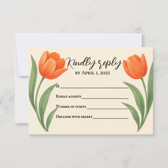 Tulip Paradise RSVP Card Karte (Vorderseite)